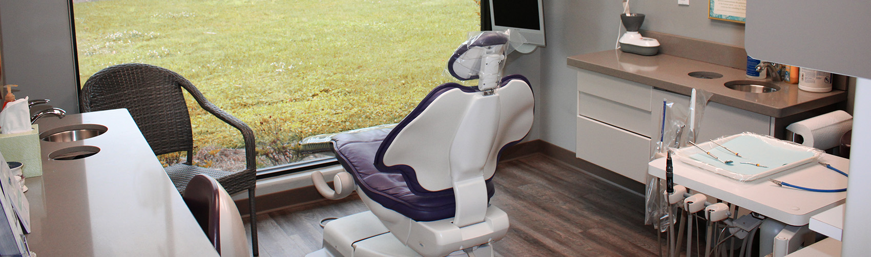 The Dental operatory and chair at Green & DiLeo Dentistry in Orange, TX